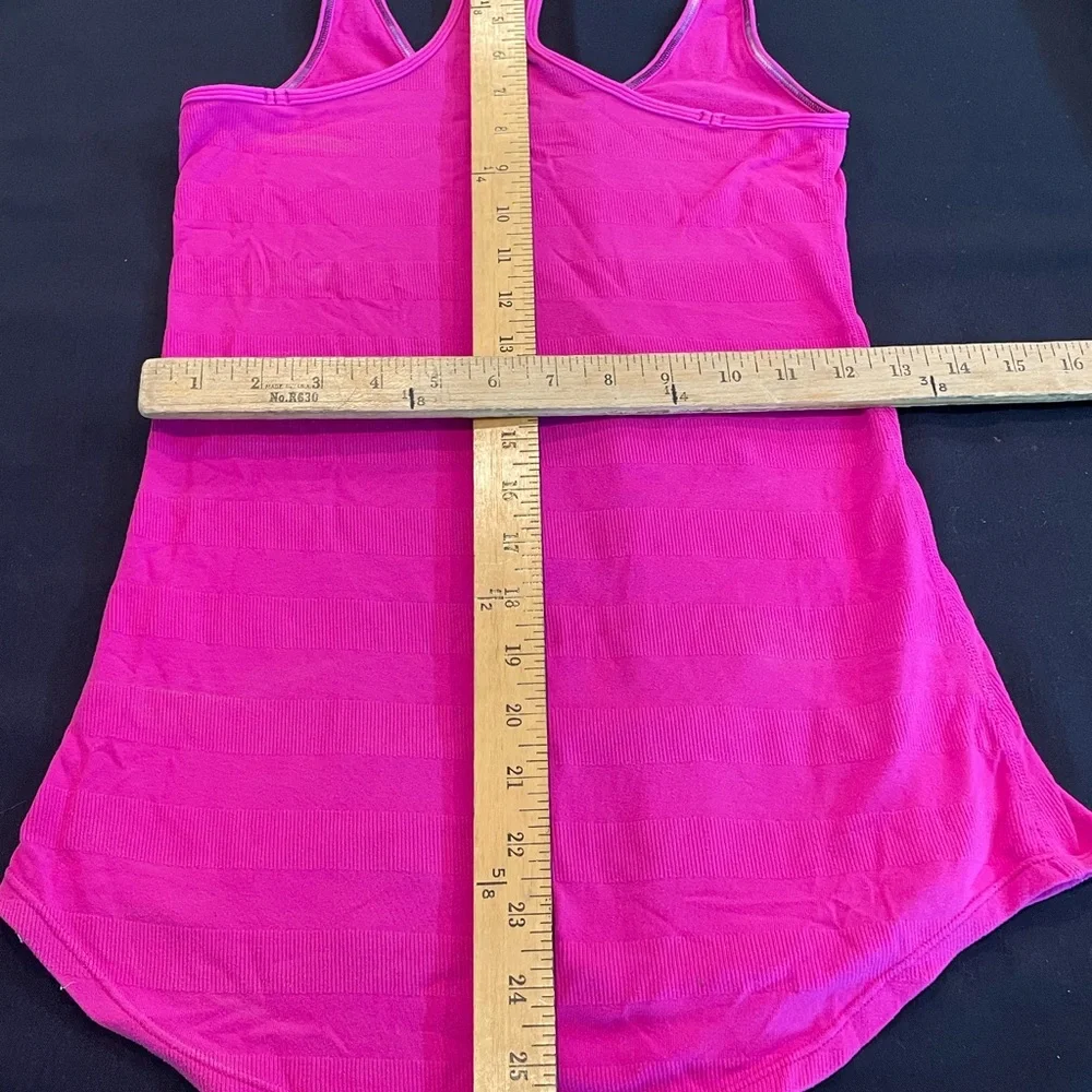 Lululemon Paris Pink Racerback Striped Rib. W1940S Size 4 - Picture 11 of 15